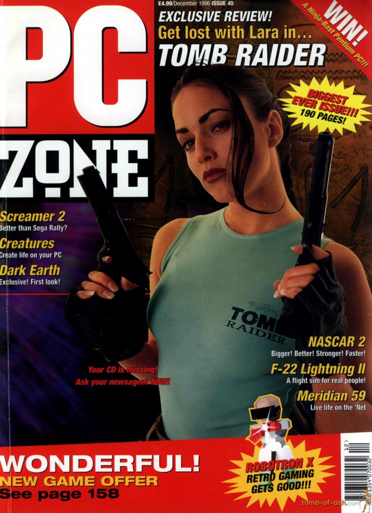 The iconic PC Zone Magazine with Natalie Cook on its cover. December, 1996