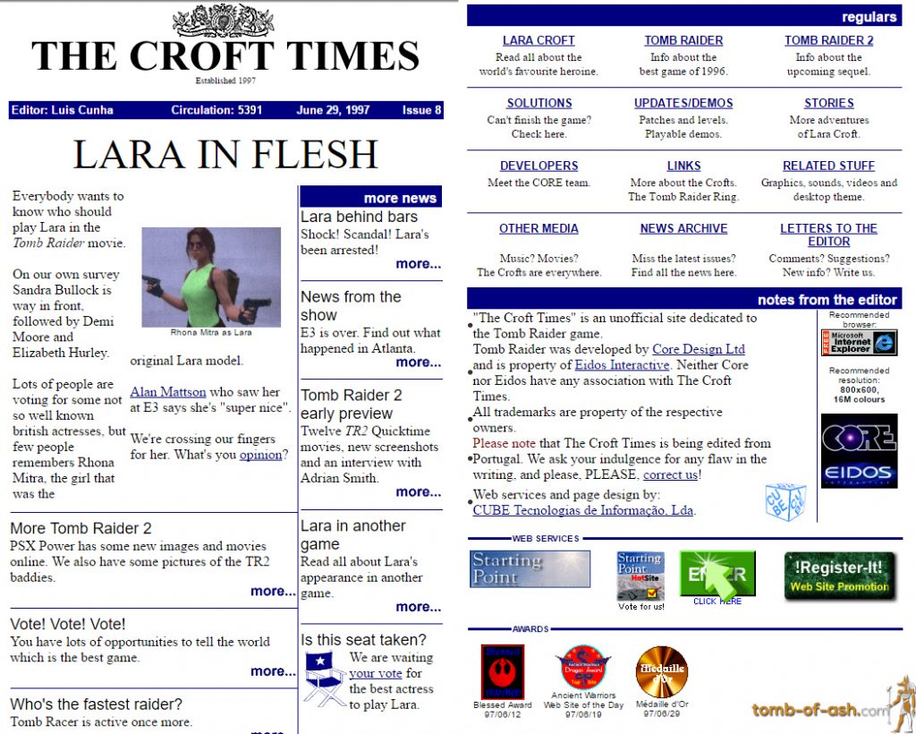 1997 - The Croft Times - Lara in Flesh