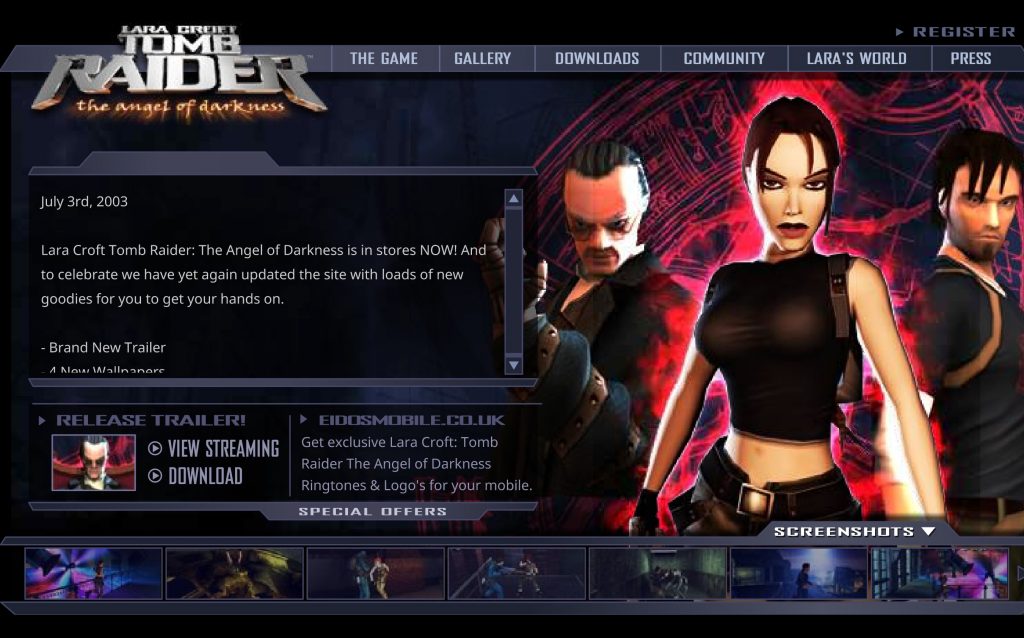 Adobe Flash support is now officially over. This means our preserved copy of Tomb Raider: The Angel of Darkness website is no longer accessible. But we found a way for you to access it!